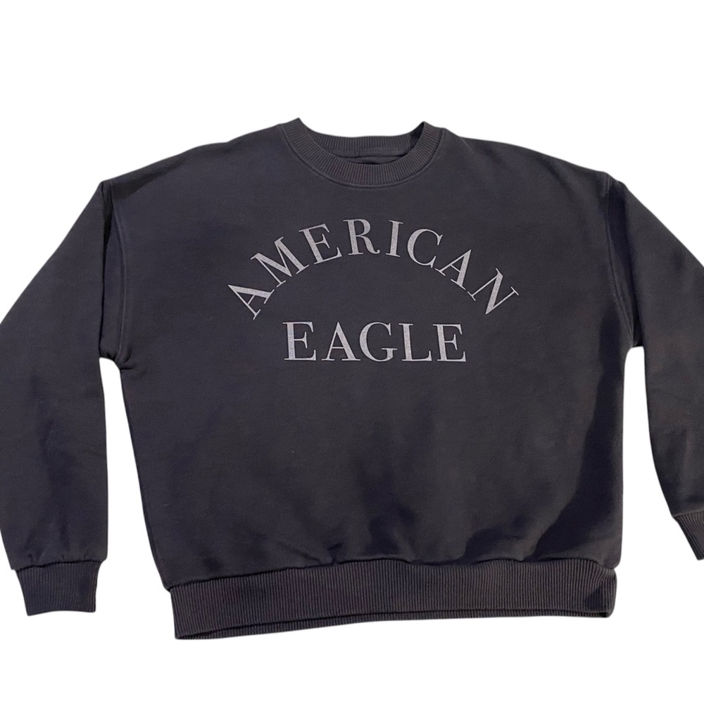 American Eagle Outfitters Dark Gray Arch Logo Crewneck Sweatshirt Size Small
